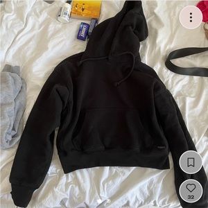 Aritzia Black Cropped Hoodie